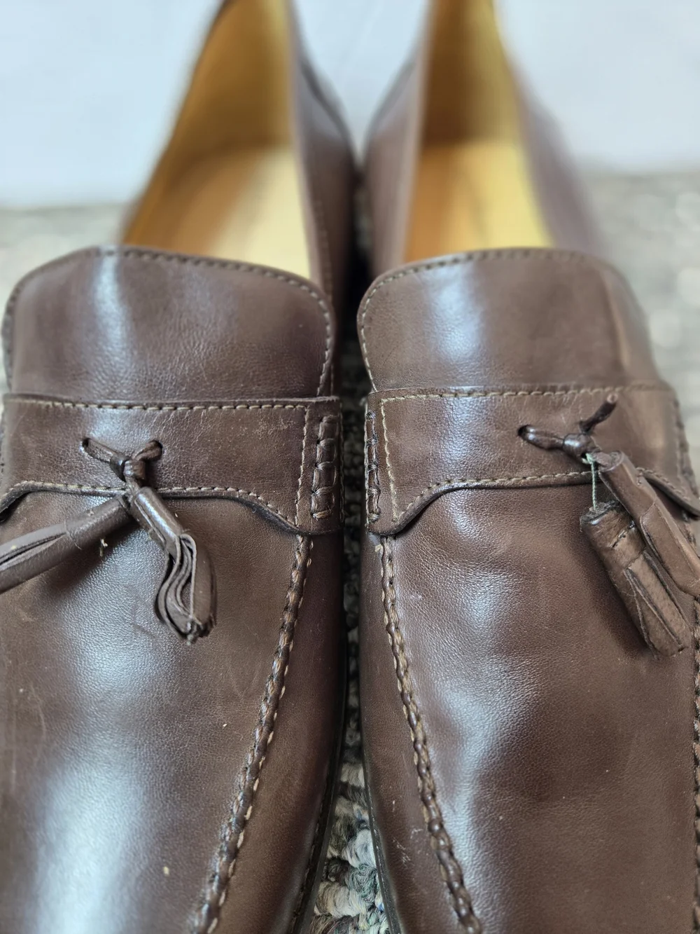 G.H. Bass & Co. Men's Brown Leather Tassel Dress Shoes Size 10.5